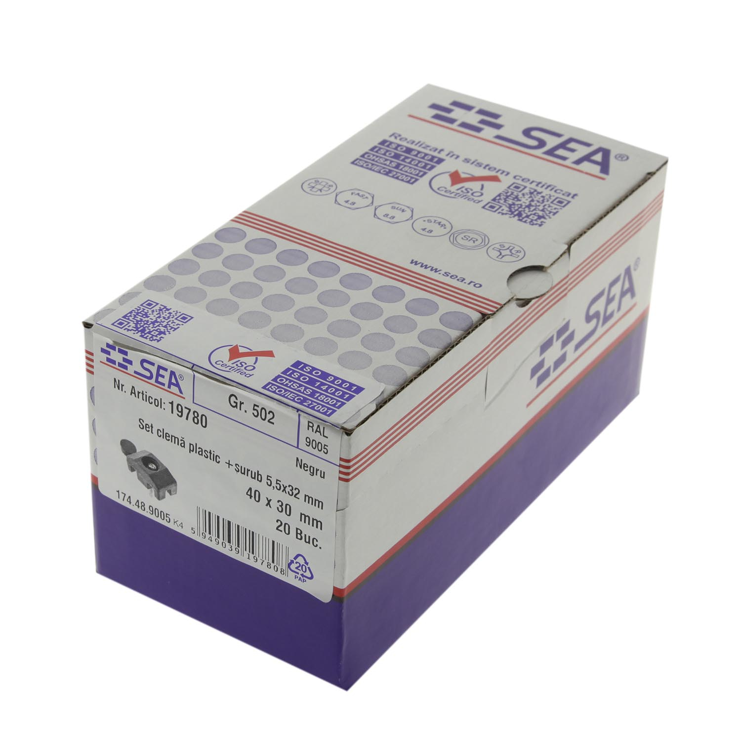 Set clema plastic pentru prindere panouri bordurate gard 40x30