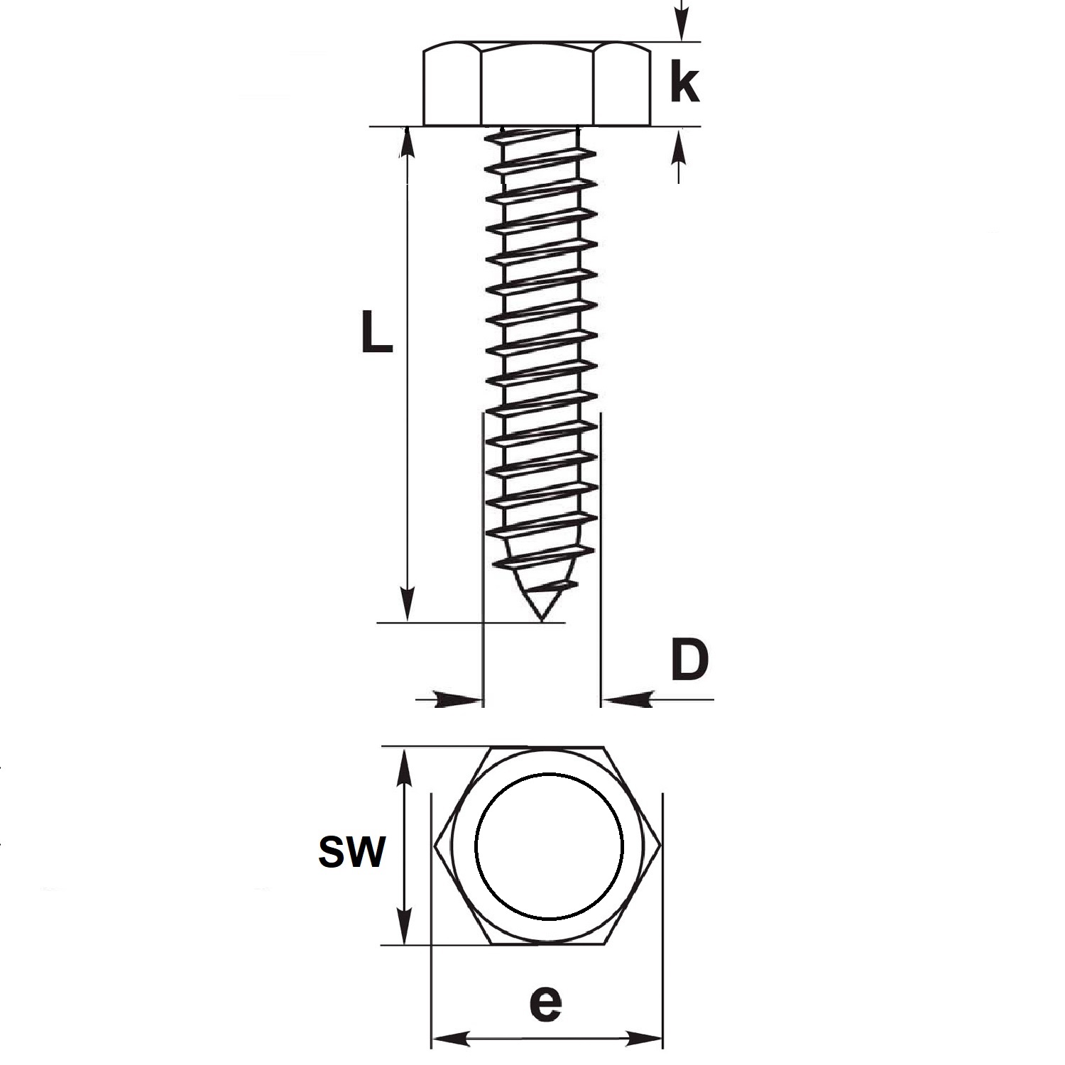  urub Pt Tabl Cap Hex DIN 7976 6 3x 22 ZA SW10 20 Buc EasyFix