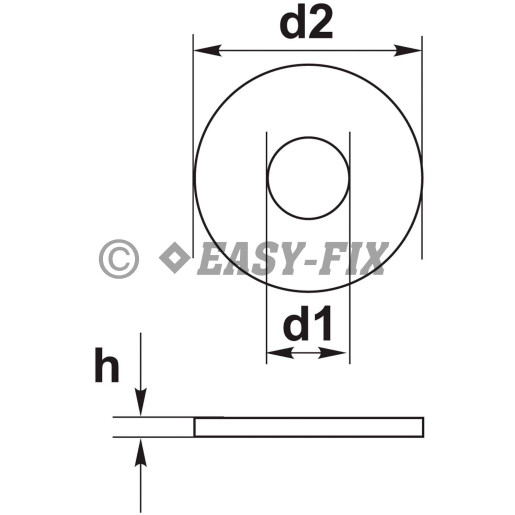 Şaibe plate DIN 9021 - M10x30x 2,50 Inox A2 (250 buc)