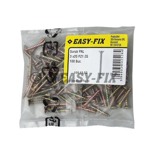 Şurub pt PAL şi lemn cap înecat 3,0x20 ZG PZ1 (100 buc)