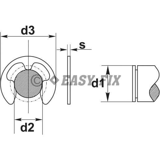 Siguranţă pentru arbori DIN 6799 - Ø 8,0 x 1,0mm ZA (100 buc)