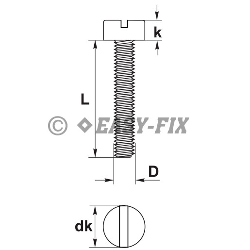 Şurub cap cilindric crestat DIN 84-4.8 - M 8x 70 ZA (50 buc)