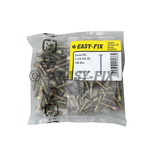Şurub pt PAL şi lemn cap înecat 4,0x18 ZG PZ2 (100 buc)