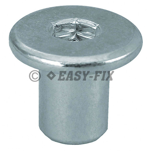 Piuliţă înfundată cilindrică, oţel Ø15mm - M6x12 SW5 Zincat alb (100 buc)