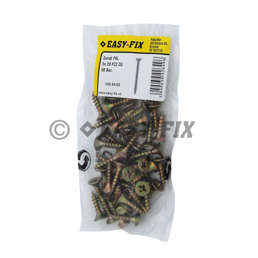 Şurub pt PAL şi lemn cap înecat 5,0x 20 ZG PZ2 (50 buc)
