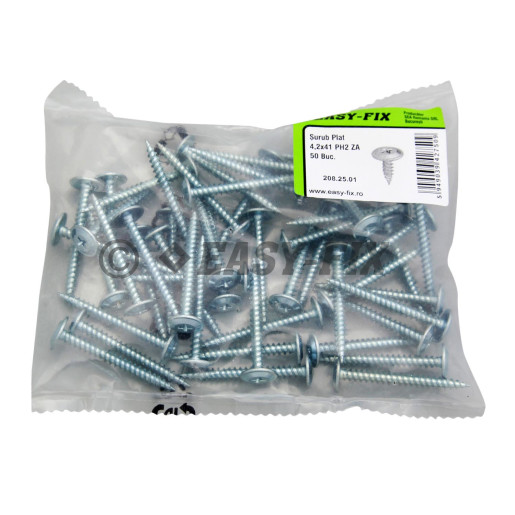 Şurub cap plat dublu filet 4,2x41 ZA - PH2 (50 buc)