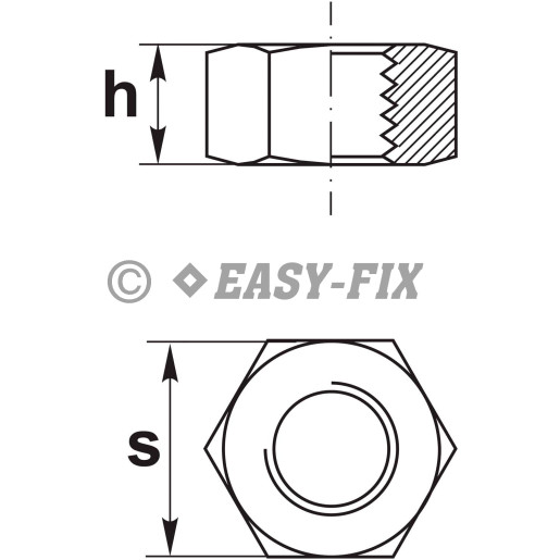 Piuliţă hexagonală DIN 934-10  M10x1,25 Neagră (250 buc)