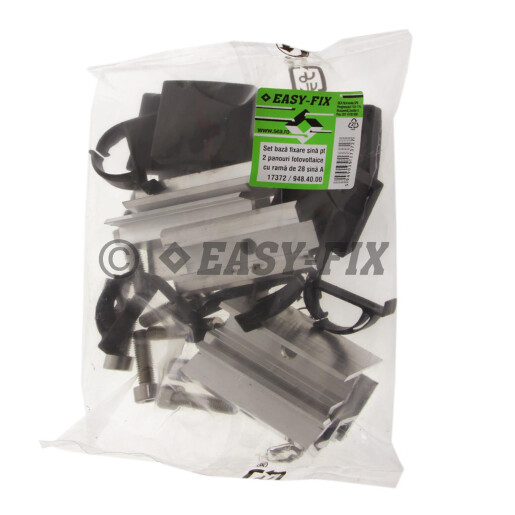 Set Baza fixare sina cu prezon M10x200 pentru 2 panouri fotovoltaice