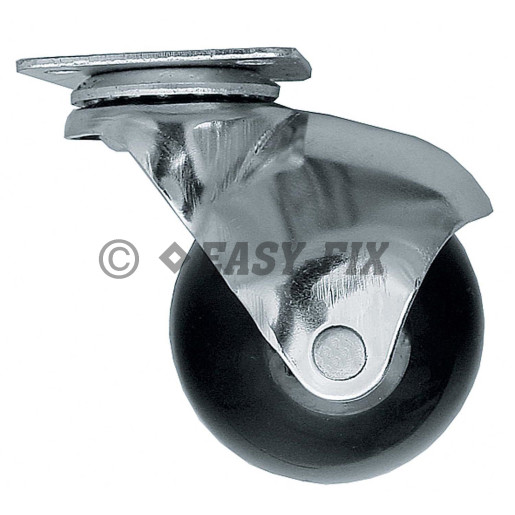 Rotilă Ø40 mm cu bilă si placă BC40-40x40 Negru
