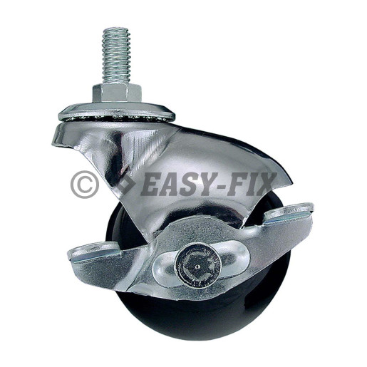 Rotilă Ø50 mm cu bilă şi şurub BC50-M8x15 cu blocare - Negru