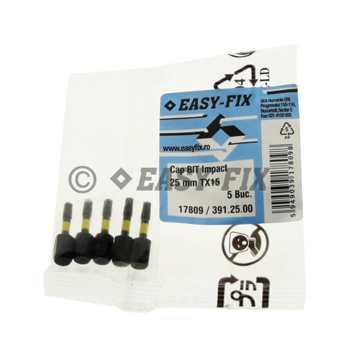 Cap surubelnita impact - BIT 25 mm Torx - TX15 - 5buc/punga 