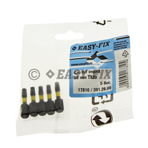 Cap surubelnita impact - BIT 25 mm Torx - TX20 - 5buc/punga 
