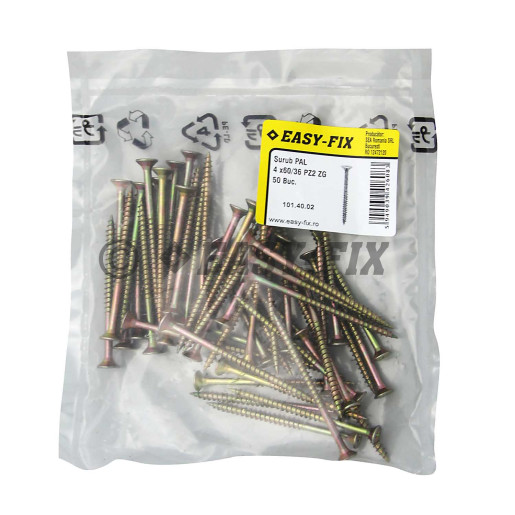 Şurub pt PAL şi lemn cap înecat 4,0x60/36 ZG PZ2 (50 buc)