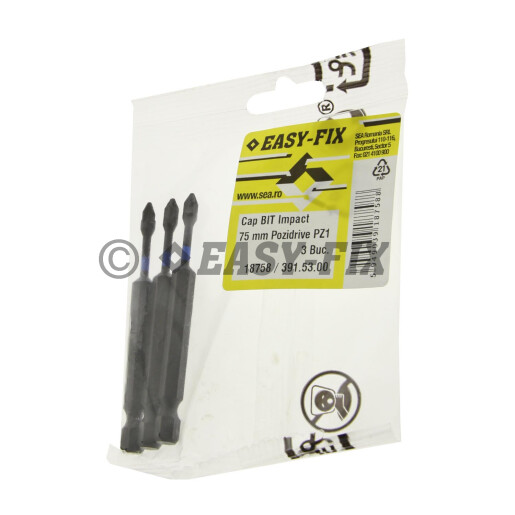 Cap surubelnita impact - BIT 75 mm Phillips PZ1  - 3buc/punga 