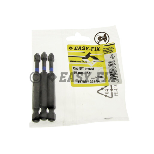Cap surubelnita impact - BIT 75 mm Phillips PZ2  - 3buc/punga 