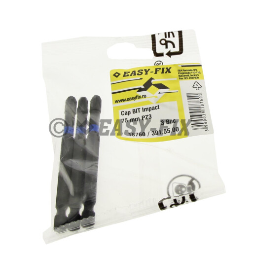 Cap surubelnita impact - BIT 75 mm Phillips PZ3  - 3buc/punga 