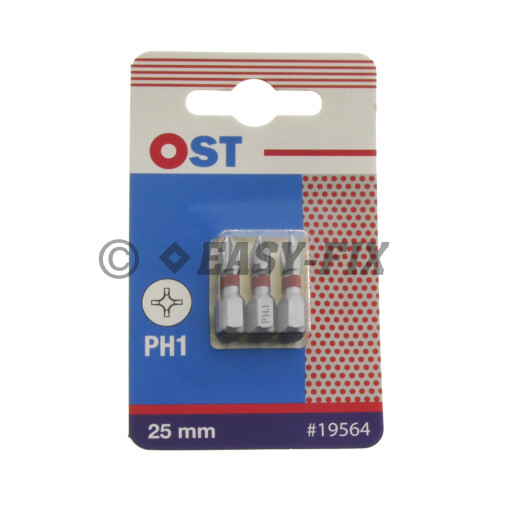 Set cap BIT OST inel Rosu 25mm Phillips PH1  - 3 buc/Blister