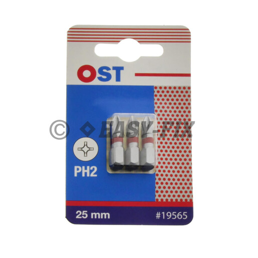 Set cap BIT OST inel Rosu 25mm Phillips PH2 - 3 buc/Blister