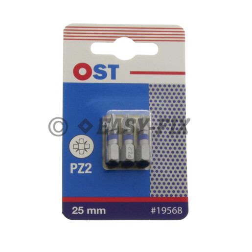 Set cap BIT OST inel Albastru 25mm Pozidrive PZ2  - 3 buc/Blister