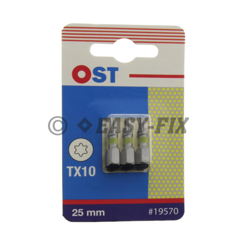 Set cap BIT OST inel Galben 25mm Torx TX10  - 3 buc/Blister