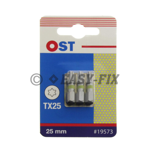 Set cap BIT OST inel Galben 25mm Torx TX25  - 3 buc/Blister