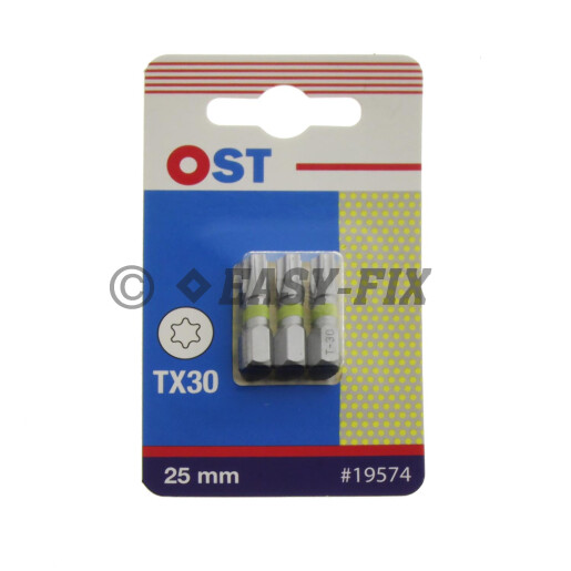 Set cap BIT OST inel Galben 25mm Torx TX30  - 3 buc/Blister