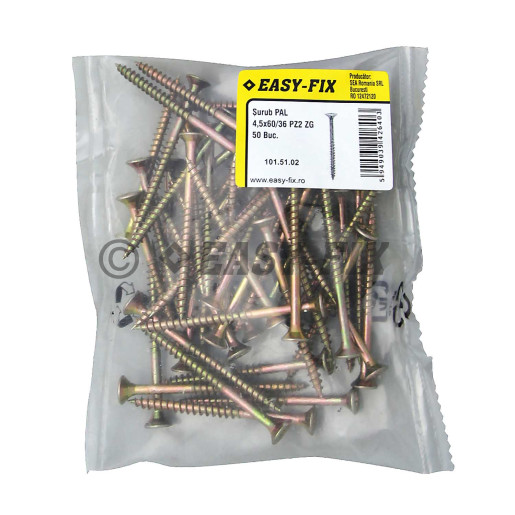 Şurub pt PAL şi lemn cap înecat 4,5x60/36 ZG PZ2 (50 buc)