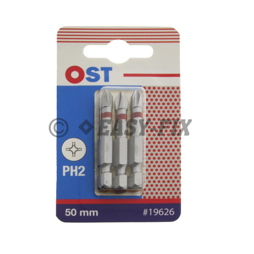 Set cap BIT OST inel Rosu 50mm Phillips PH2  - 3 buc/Blister