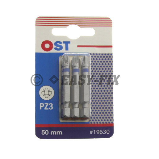 Set cap BIT OST inel Albastru 50mm Pozidrive PZ3  - 3 buc/Blister