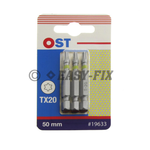 Set cap BIT OST inel Galben 50mm Torx TX20  - 3 buc/Blister