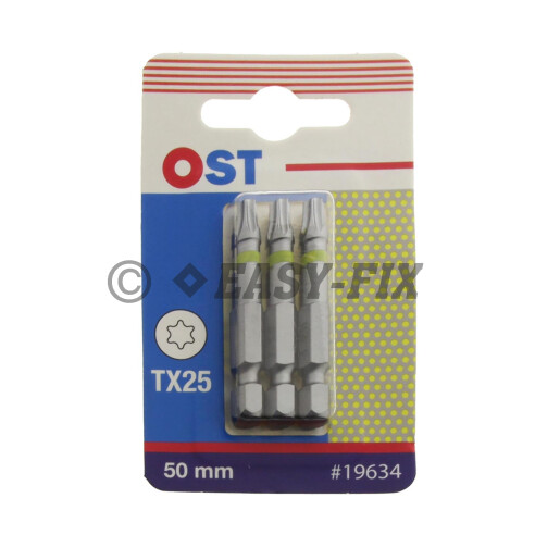 Set cap BIT OST inel Galben 50mm Torx TX25  - 3 buc/Blister