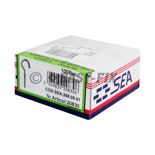 Agăţător cu filet pt lemn tip C - Ø4,0x 50x10 ZA (100 buc)
