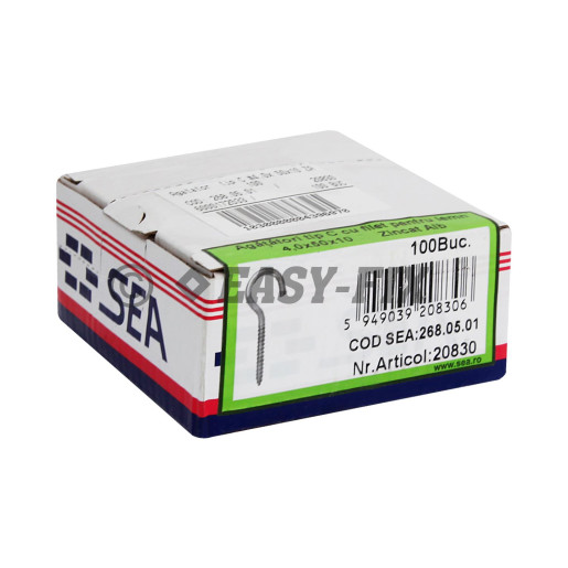 Agăţător cu filet pt lemn tip C - Ø4,0x 50x10 ZA (100 buc)