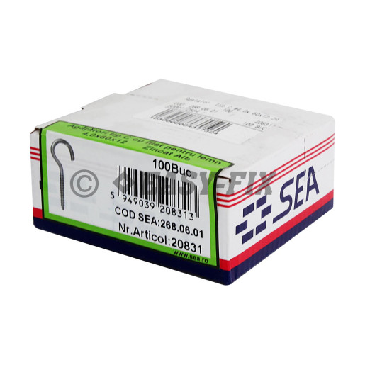 Agăţător cu filet pt lemn tip C - Ø4,0x 60x12 ZA (100 buc)