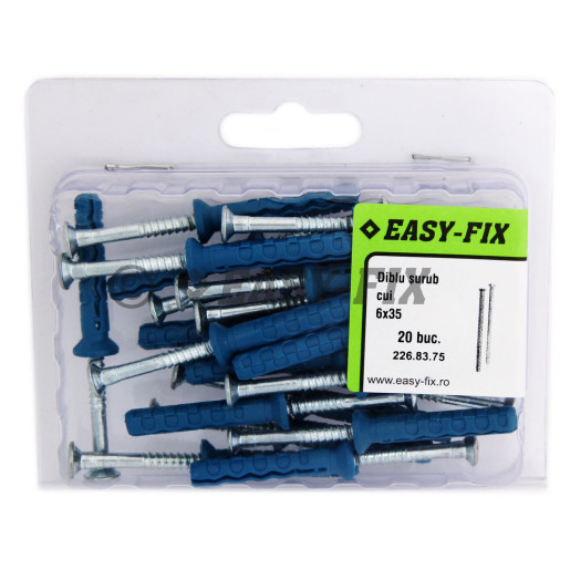 Diblu şurub cui Înecat Tip Z -  6 x 35 Nylon Blue
