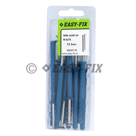 Diblu şurub cui Înecat Tip Z -  6 x 70 Nylon Blue