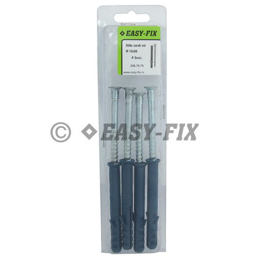 Diblu şurub cui Înecat Tip W - 10 x 80 Nylon Blue