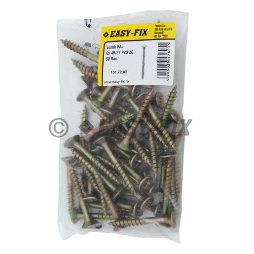 Şurub pt PAL şi lemn cap înecat 6,0x 45/27 ZG PZ3 (50 buc)
