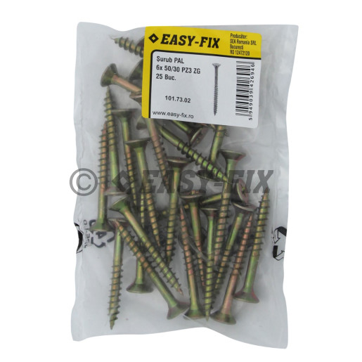 Şurub pt PAL şi lemn cap înecat 6,0x 50/30 ZG PZ3 (25 buc)