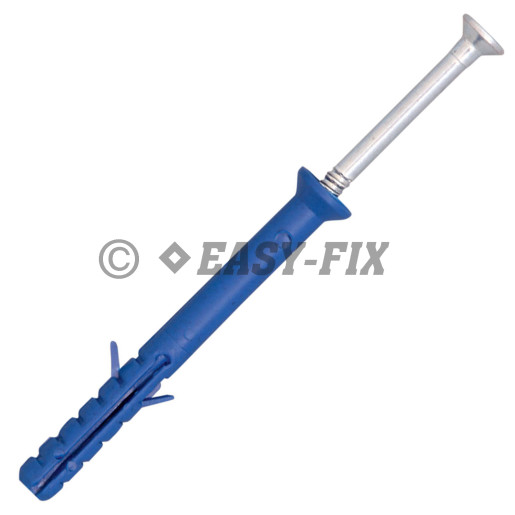 Diblu cap înecat cu şurub cui Tip W - 6 x 40 Nylon Blue (200 buc)