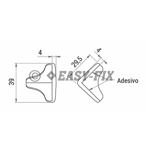 Coltar autoadeziv protectie mobila 30x30mm - Transparent