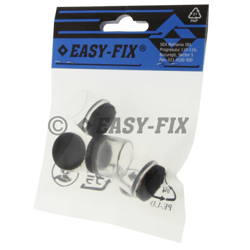 Protectie pentru picior metalic scaun Ø20mm - Transparent / Feltru (4 bucati)