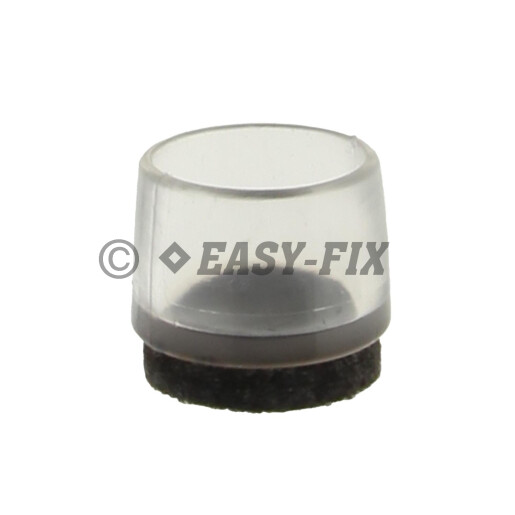 Protectie pentru picior metalic scaun Ø20mm - Transparent / Feltru (4 bucati)