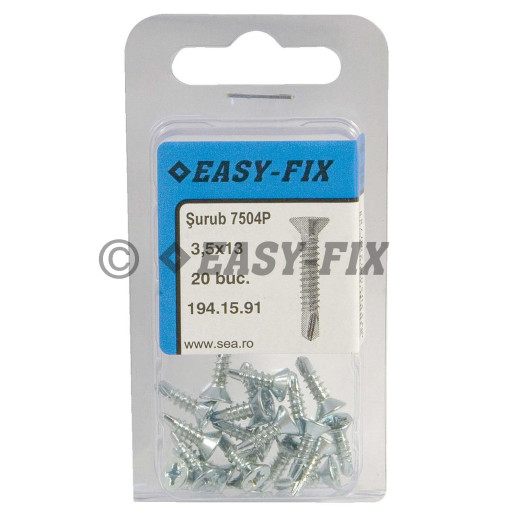 Şurub autoforant cap înecat DIN 7504P - 3,5x13 ZA PH2