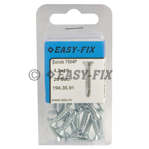 Şurub autoforant cap înecat DIN 7504P - 4,2x19 ZA PH2