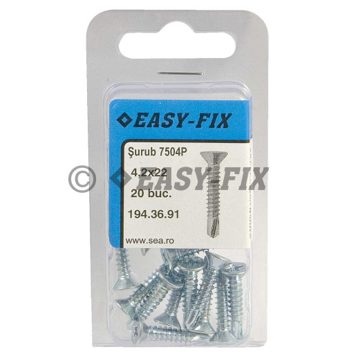 Şurub autoforant cap înecat DIN 7504P - 4,2x22 ZA PH2