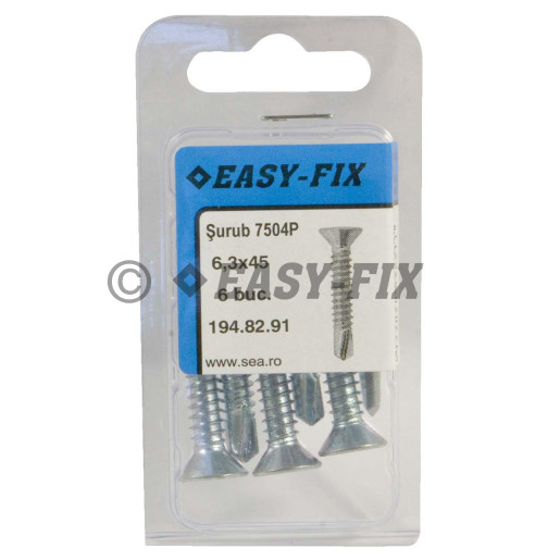 Şurub autoforant cap înecat DIN 7504P - 6,3x45 ZA PH3