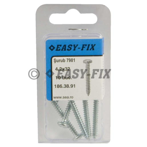 Şurub pt tablă cap bombat DIN 7981C 4,2x32 ZA PH2