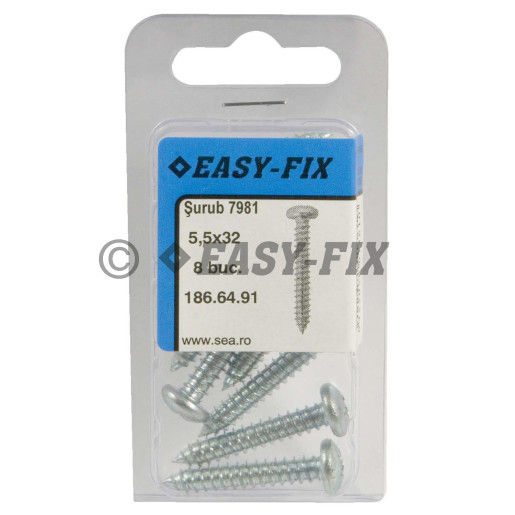 Şurub pt tablă cap bombat DIN 7981C 5,5x 32 ZA PH3