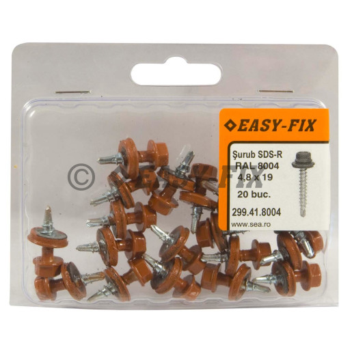 Şurub vopsit DIN 7504K-R + EPDM Ø14 - 4,8x 19 RAL 8004